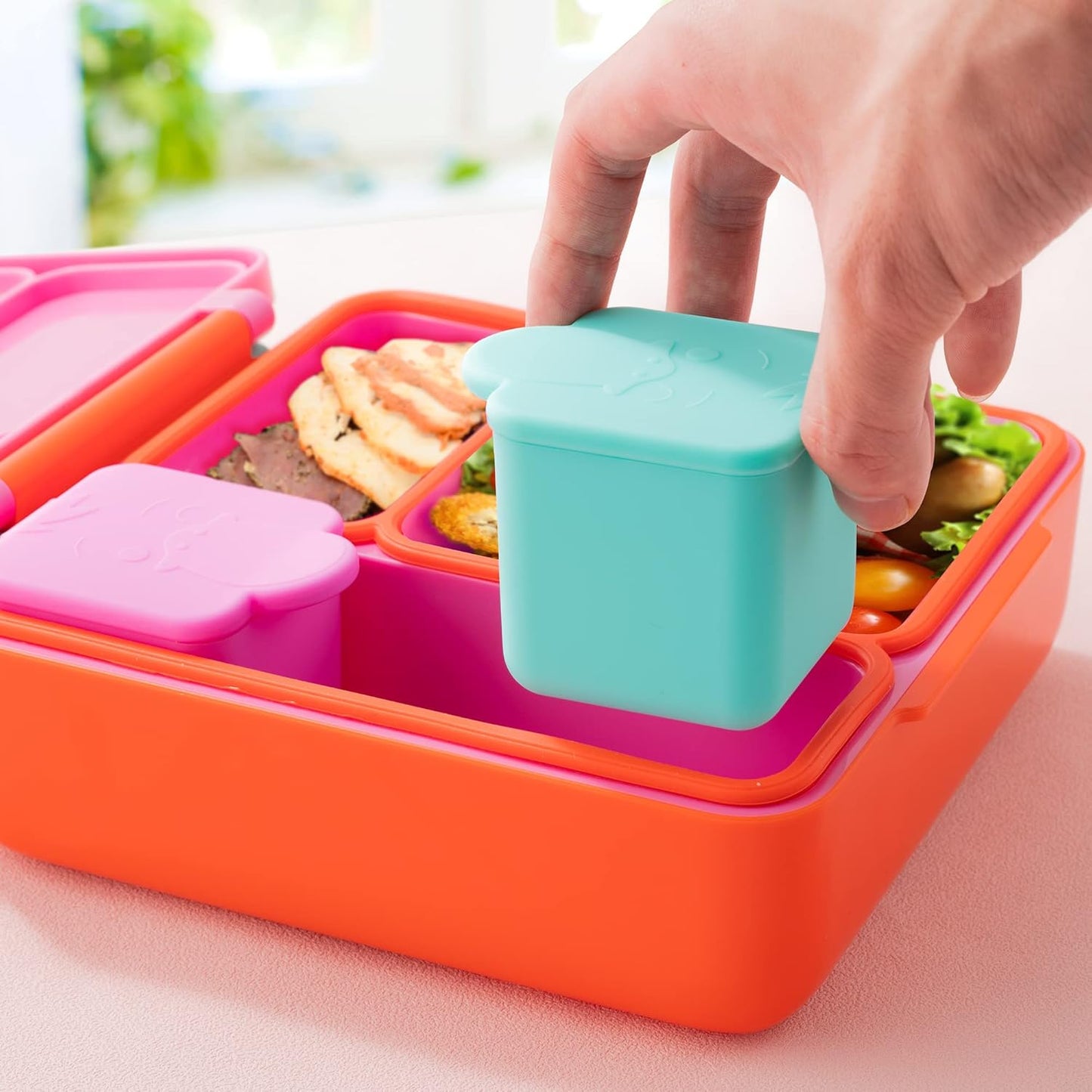 2-Pack Reusable Platinum Silicone Snack Containers β 4oz Capacity β BPA-Free β Leakproof β Cute Bunny Lid β Freezer, Microwave & Dishwasher Safe