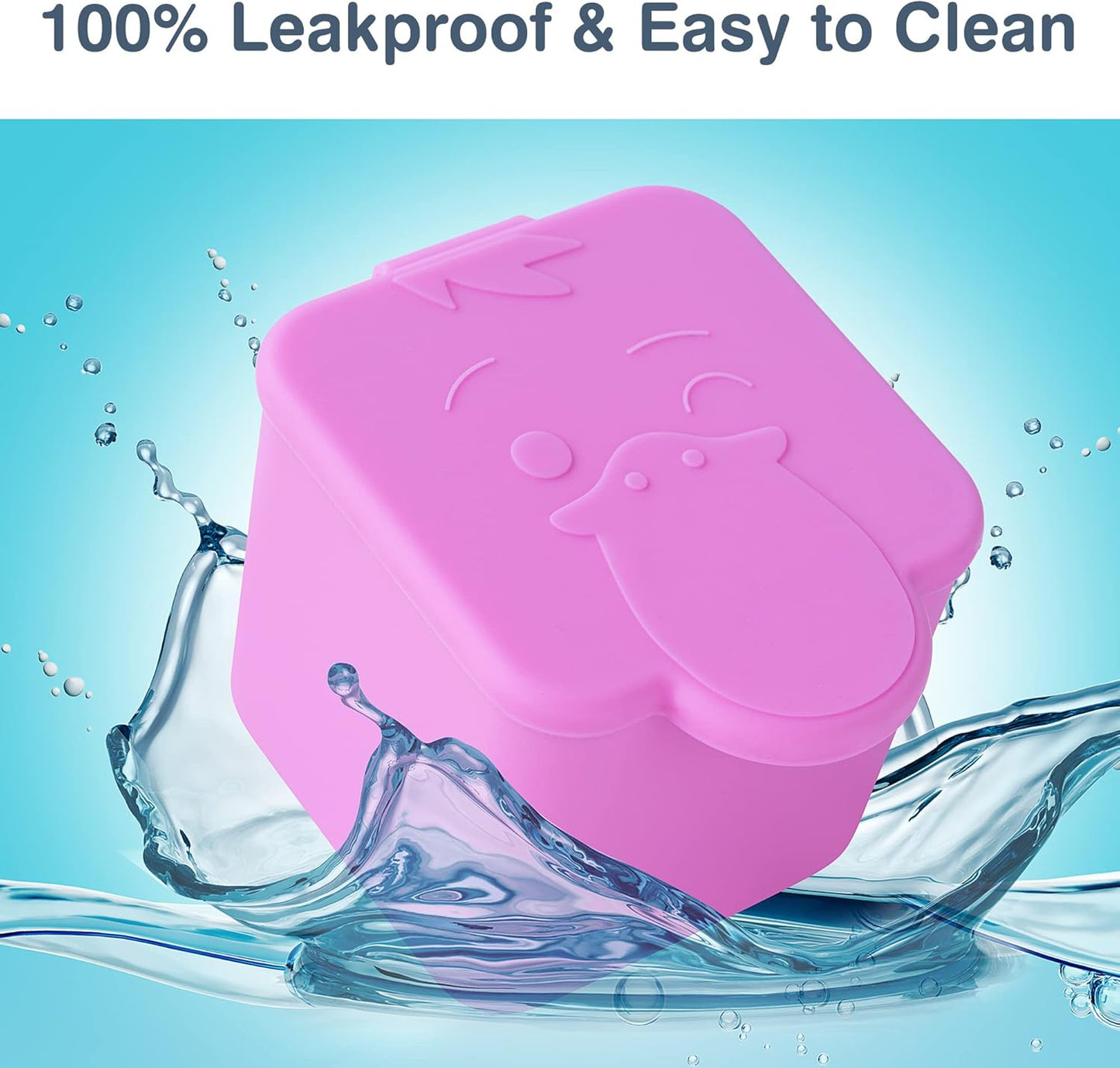 2-Pack Reusable Platinum Silicone Snack Containers β 4oz Capacity β BPA-Free β Leakproof β Cute Bunny Lid β Freezer, Microwave & Dishwasher Safe