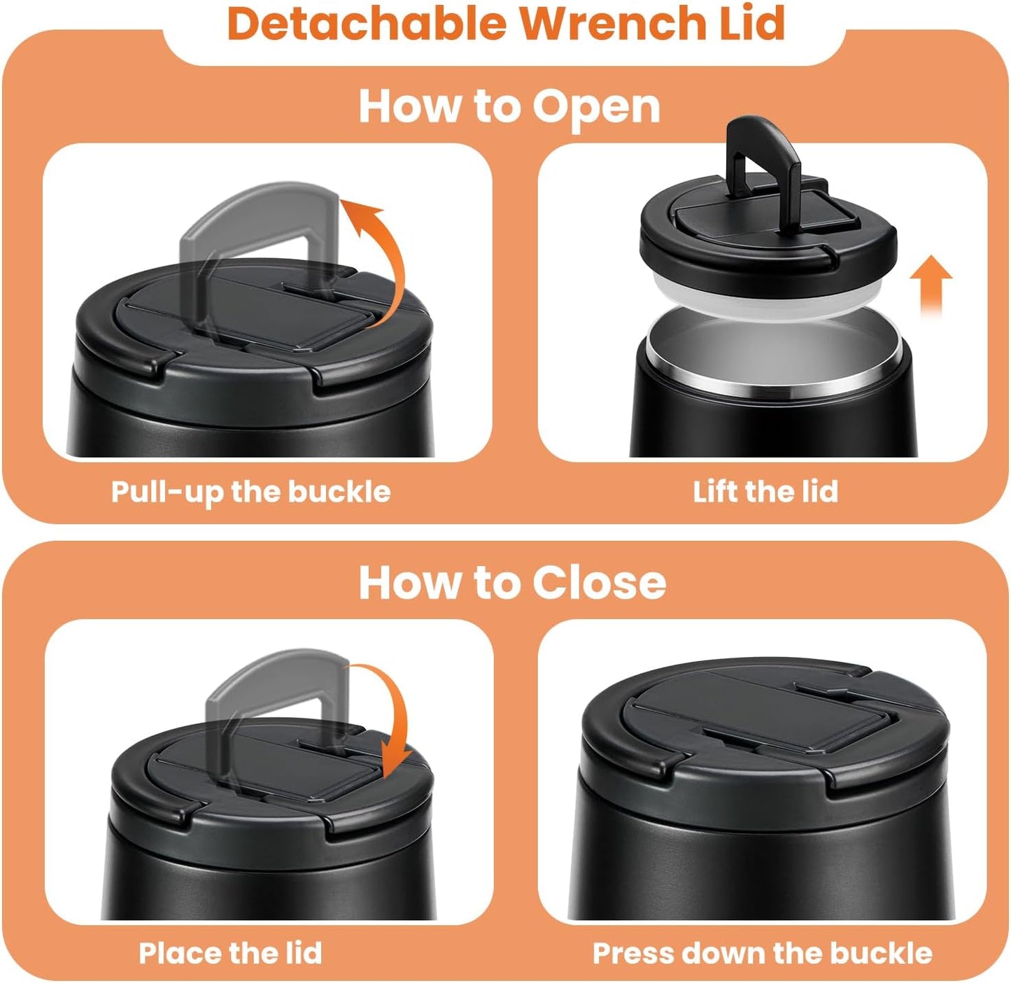 14oz Stainless Steel Thermos Lunch Jar β Wide Mouth Design β Leak-Proof β Built-in Spoon β Ideal for Hot or Cold Meals On the Go