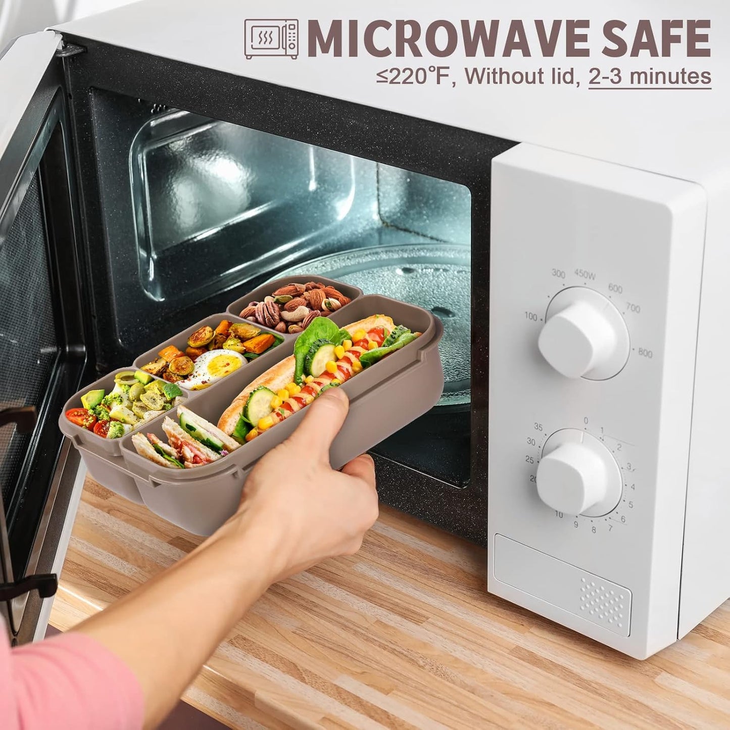 4-Compartment Lunch Box โ Leak-Proof Bento Style โ Portable Food Storage for Adults & Kids