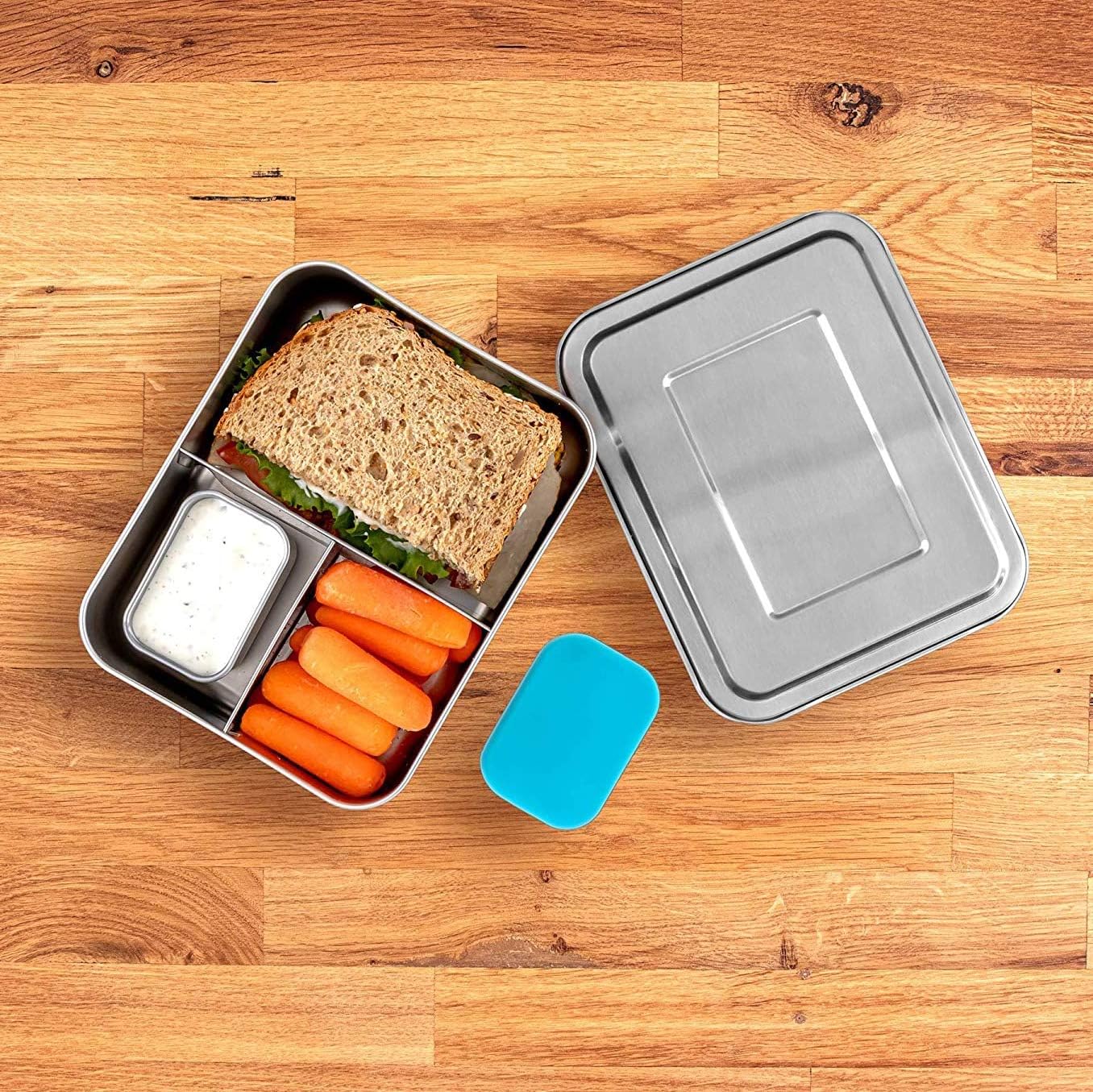Stainless Steel Bento Lunch Box with Mini Sauce Container β BPA-Free β Dishwasher Safe β Great for Adults, Kids, and Meal Prep