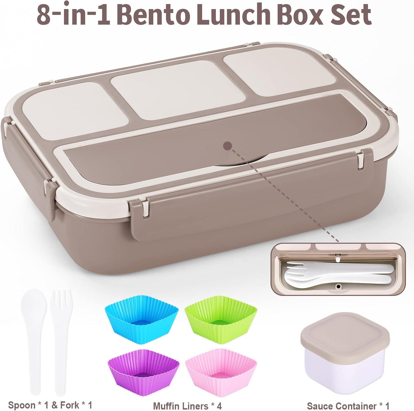 4-Compartment Lunch Box – Leak-Proof Bento Style – Portable Food Storage for Adults & Kids