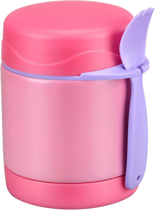 Portable Stainless Steel Thermos Lunch Jar – Wide Opening Design – With Foldable Spoon – BPA-Free – Hot & Cold Storage for Kids or Adults