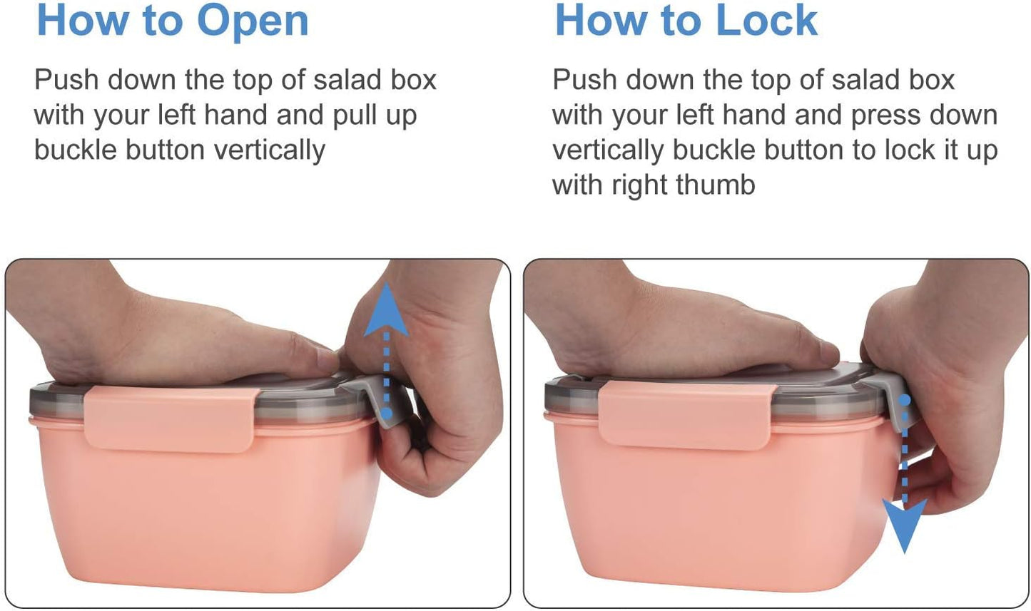 2-Pack BPA-Free Bento Food Containers – 52oz / 1540ml – Snap Lock Lid – Reusable Meal Prep Boxes (Blue + Pink)