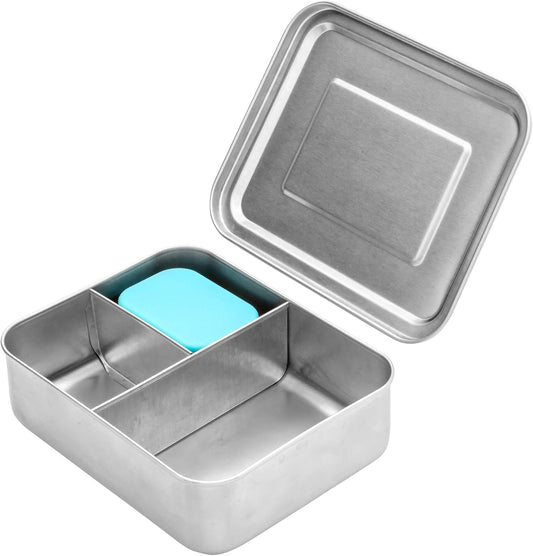 Stainless Steel Bento Lunch Box with Mini Sauce Container – BPA-Free – Dishwasher Safe – Great for Adults, Kids, and Meal Prep